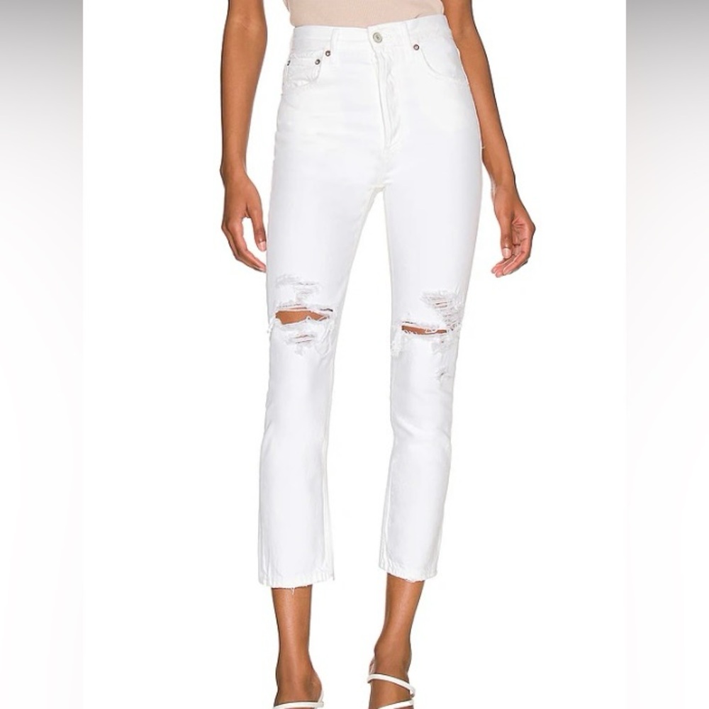 Agolde White Riley Crop High Rise Straight size 27